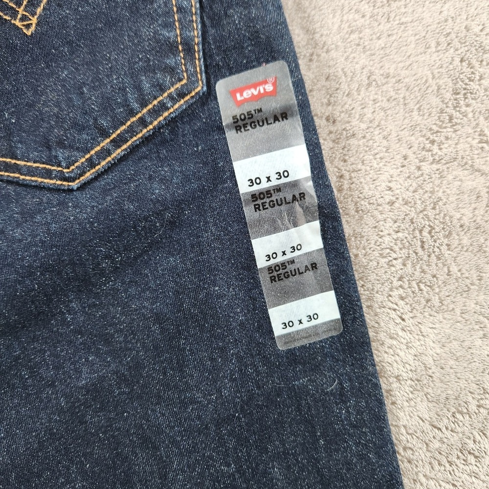 Mens Levis 505 Regular size 30x30 Blue Mid Rise Jeans NEW - Picture 5 of 10
